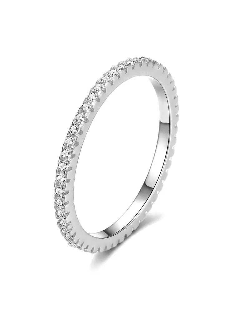Zirkonia Stapelring 925 Silber