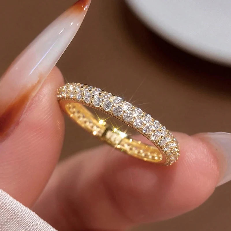 Zirkonia Stapelring 925 Silber