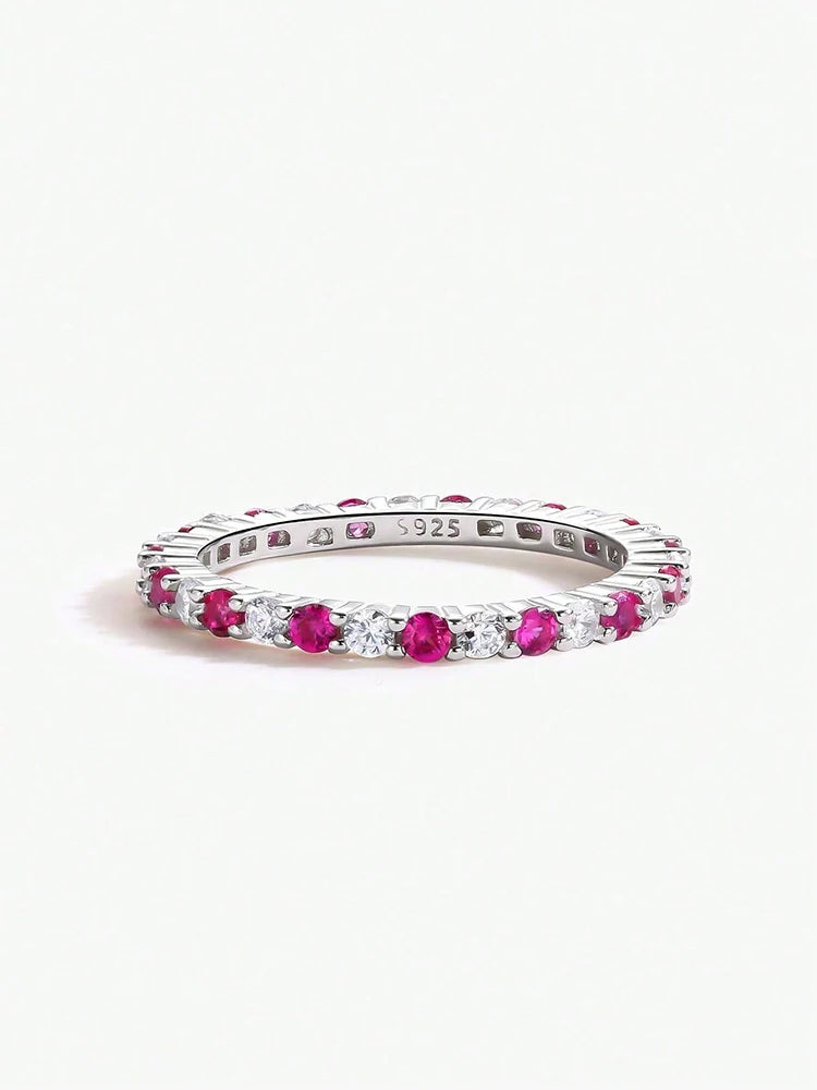 Zirkonia Stapelring 925 Silber