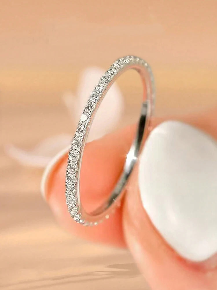 Zirkonia Stapelring 925 Silber
