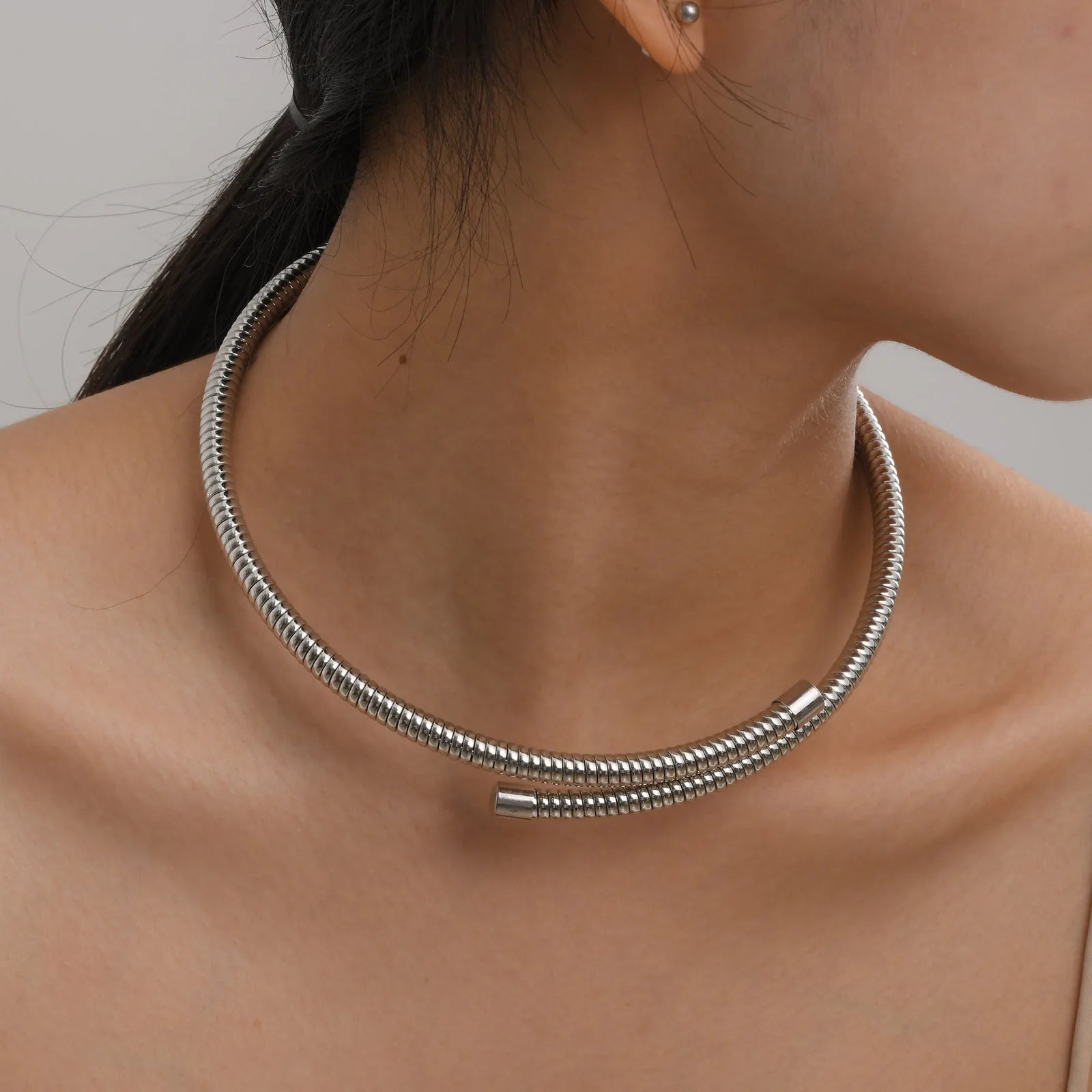 Necklace For Women Adjustable Open Choker Snake Collar Stretch Statement Jewelry Mom Girlfriend Valentine's Day Gift