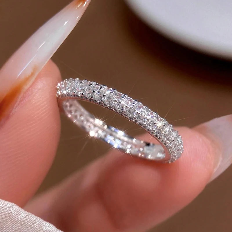 Zirkonia Stapelring 925 Silber