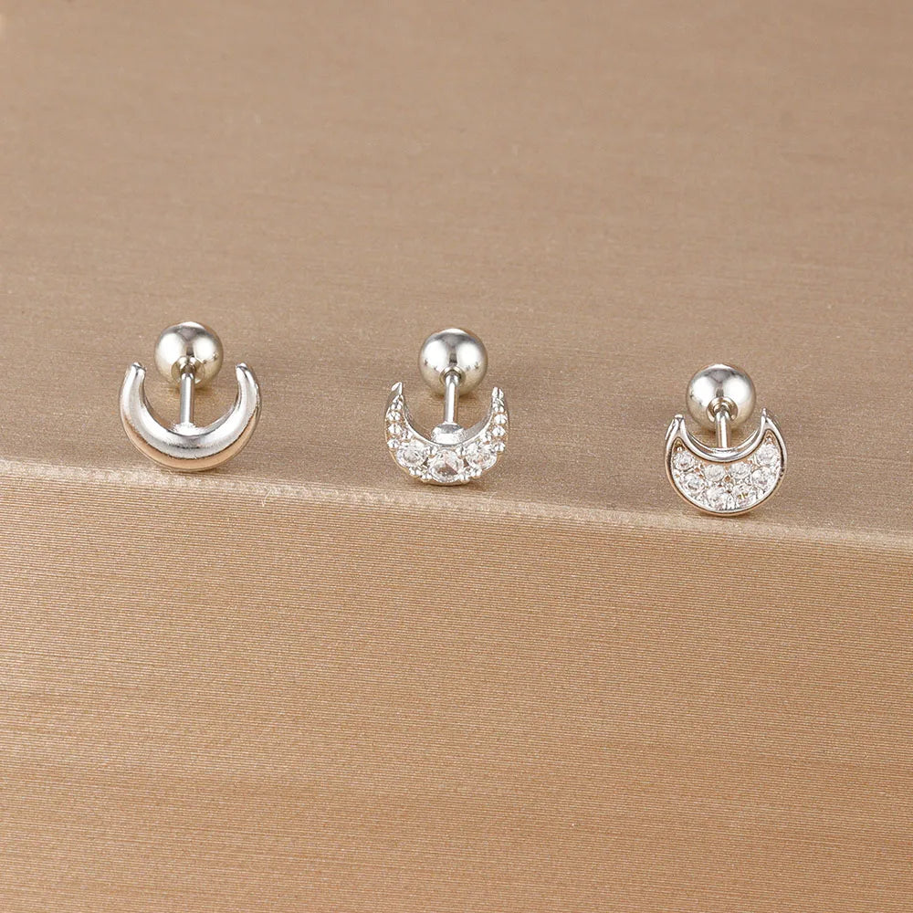 Kronen-Ohrring Set Gold (3-teilig)