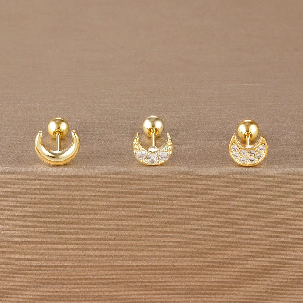 Kronen-Ohrring Set Gold (3-teilig)