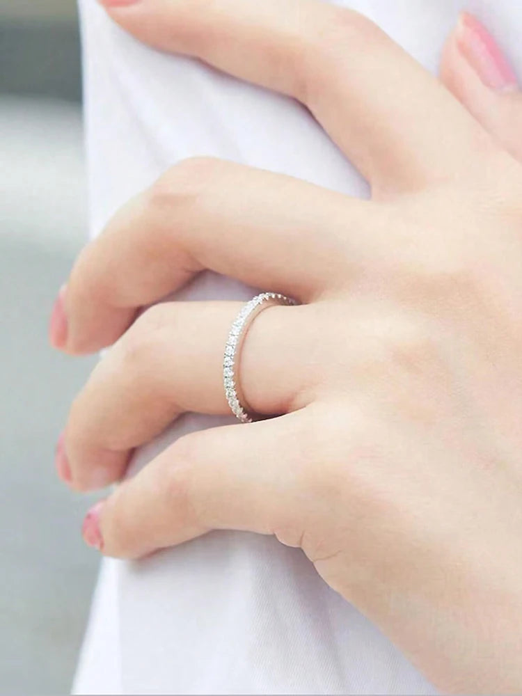 Zirkonia Stapelring 925 Silber