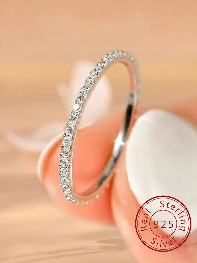 Zirkonia Stapelring 925 Silber