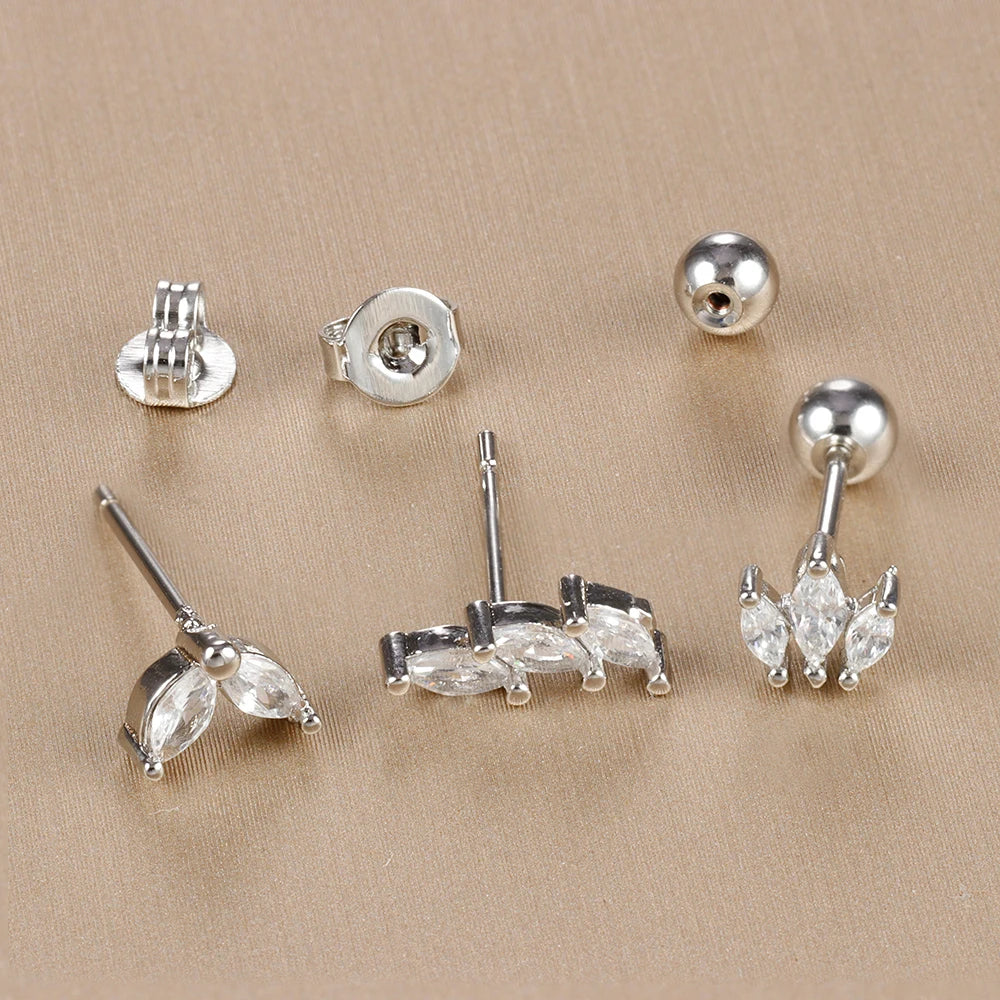 Kronen-Ohrring Set Gold (3-teilig)