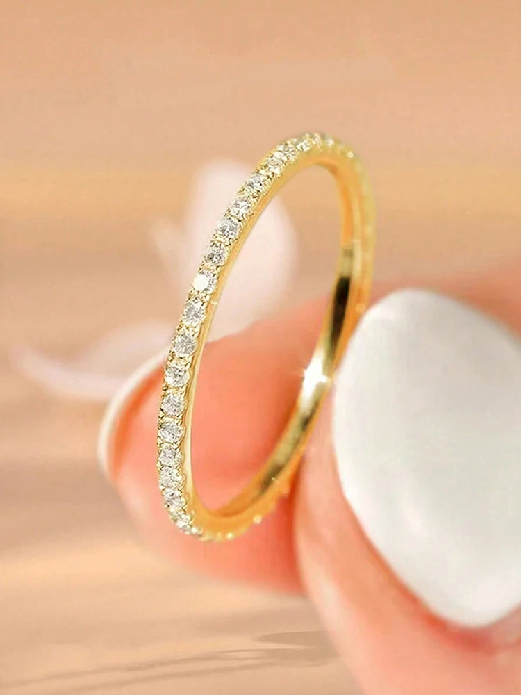 Zirkonia Stapelring 925 Silber